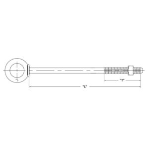 Shoulder Eyebolt 3/4 Inch Diameter, Minimum Tensile Strength 20,050 Lbs. Dim Drawing Image