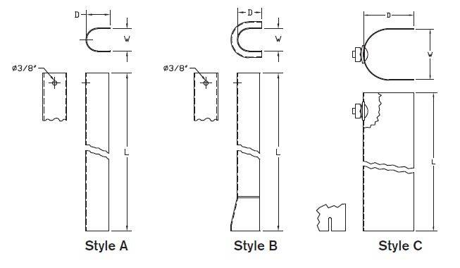 Strap Mounted Guards, Steel Dim Drawing Image