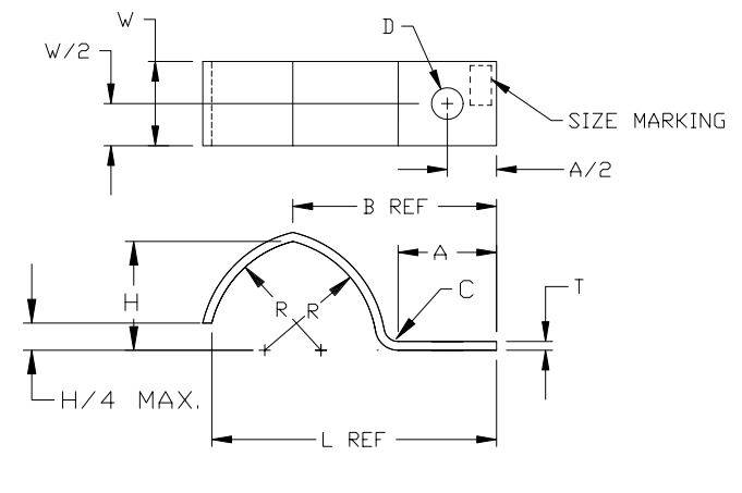 Offset One Hole Cable Clamp Dim Drawing Image